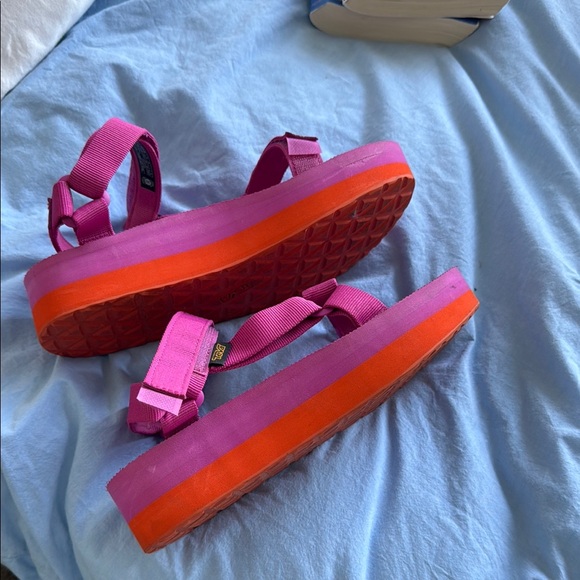 Teva Pink and Orange Women's Sandals - Picture 2 of 6